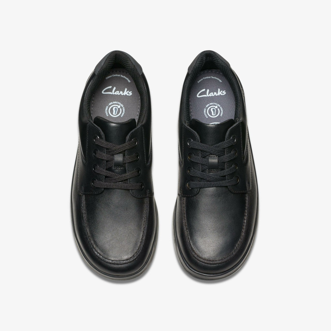 Keelan Flare Youth Black Leather Clarks Kids