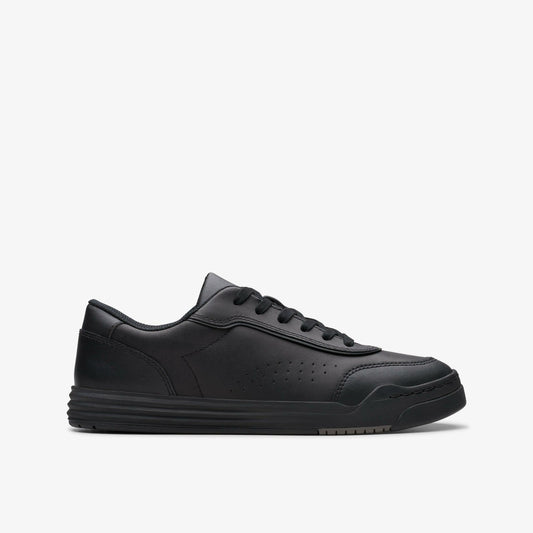 Urban Solo Older Black Leather Clarks Kids