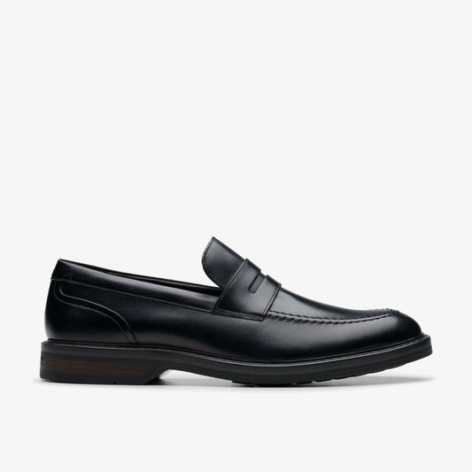 Aldwin Step Loafer Black Leather Clarks Men