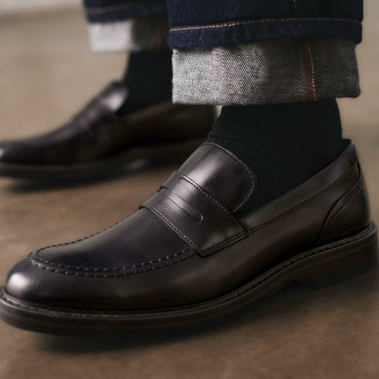 Aldwin Step Loafer Black Leather Clarks Men