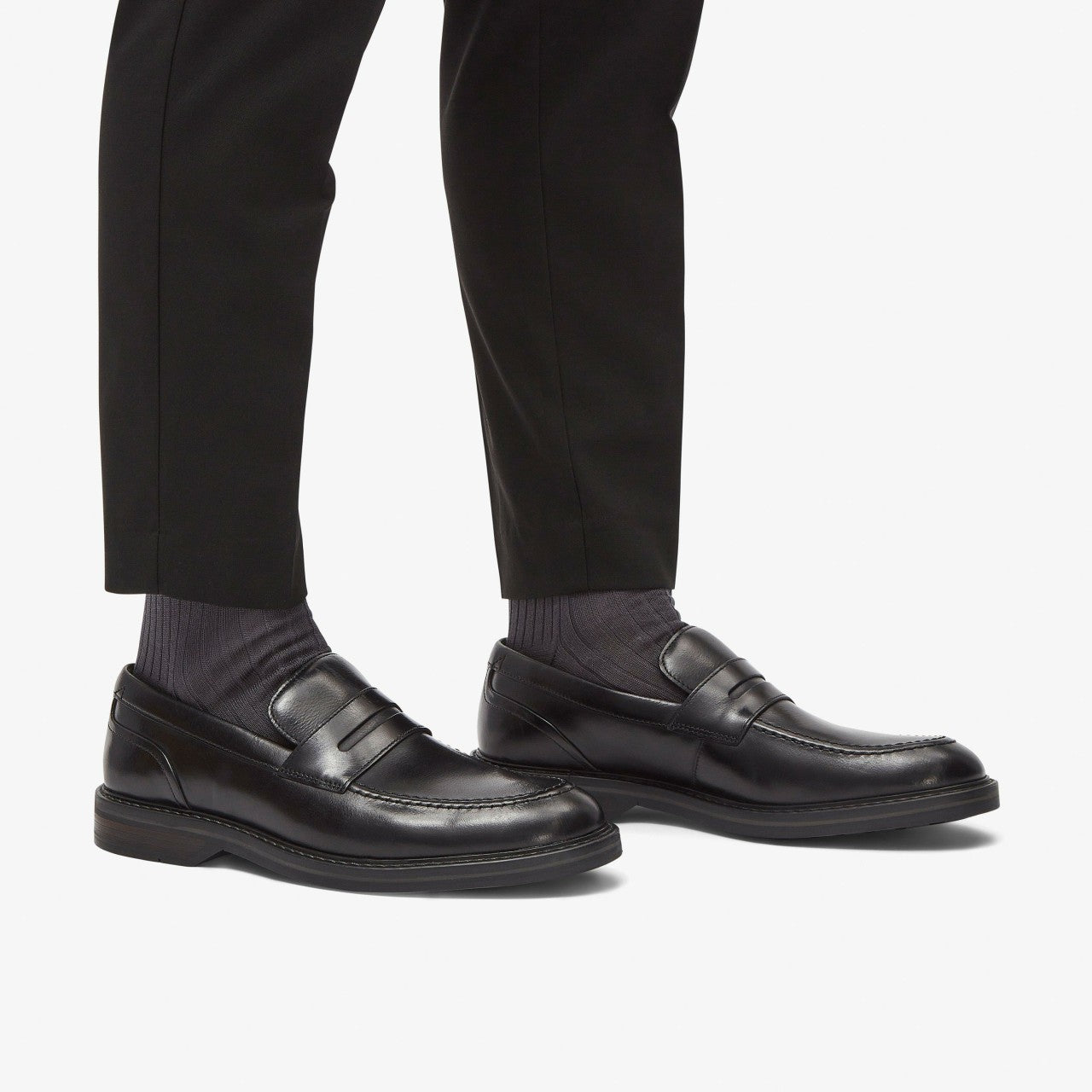 Aldwin Step Loafer Black Leather Clarks Men