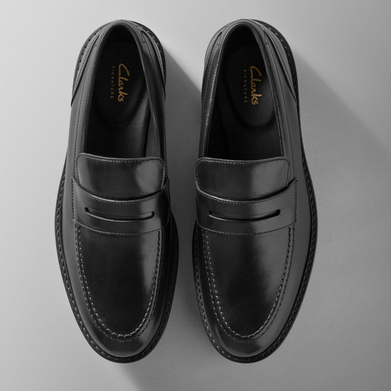 Aldwin Step Loafer Black Leather Clarks Men