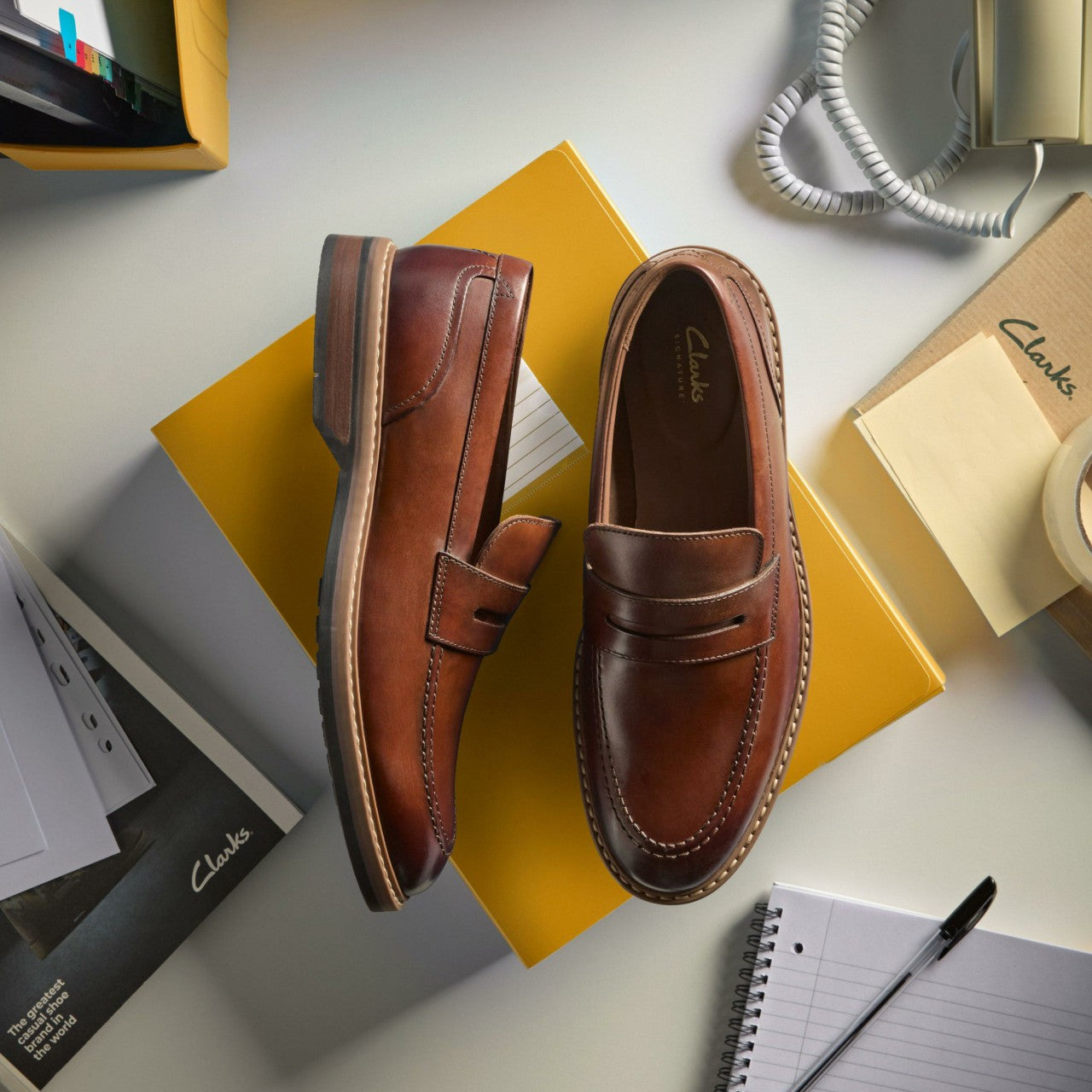Aldwin Step Loafer Mid Tan Leather Clarks Men