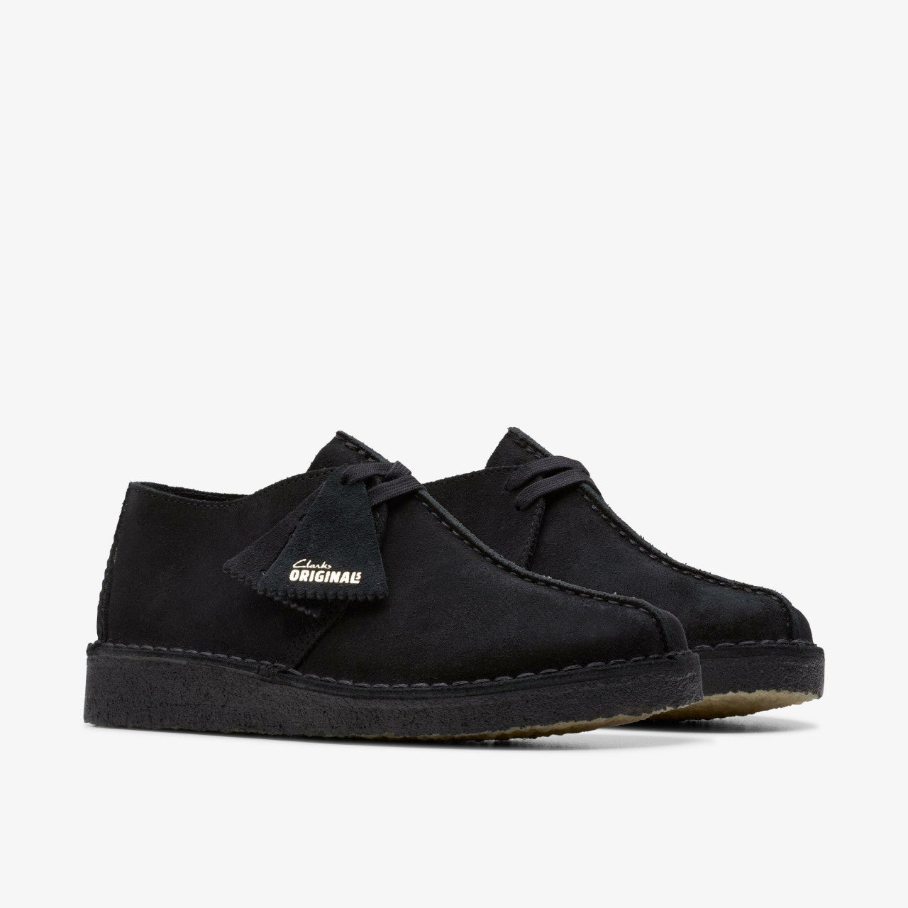 Desert Trek Black Suede Clarks Women