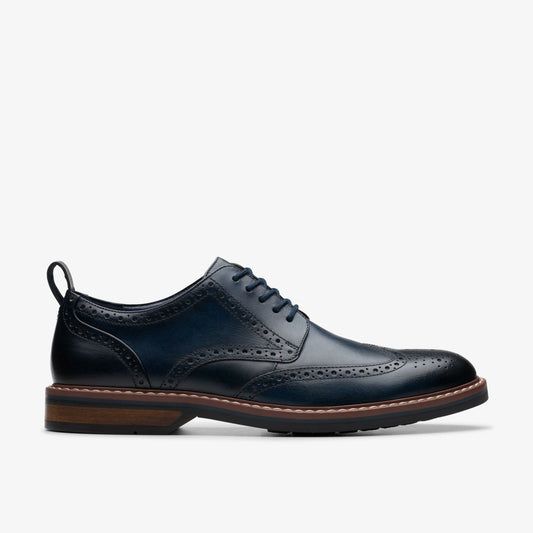 Aldwin Limit Brogue Navy Leather Clarks Men