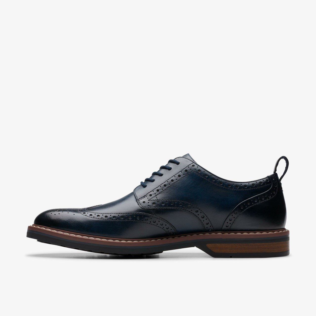 Aldwin Limit Brogue Navy Leather Clarks Men