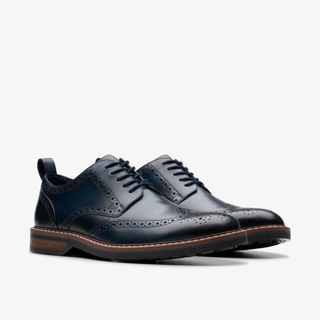 Aldwin Limit Brogue Navy Leather Clarks Men