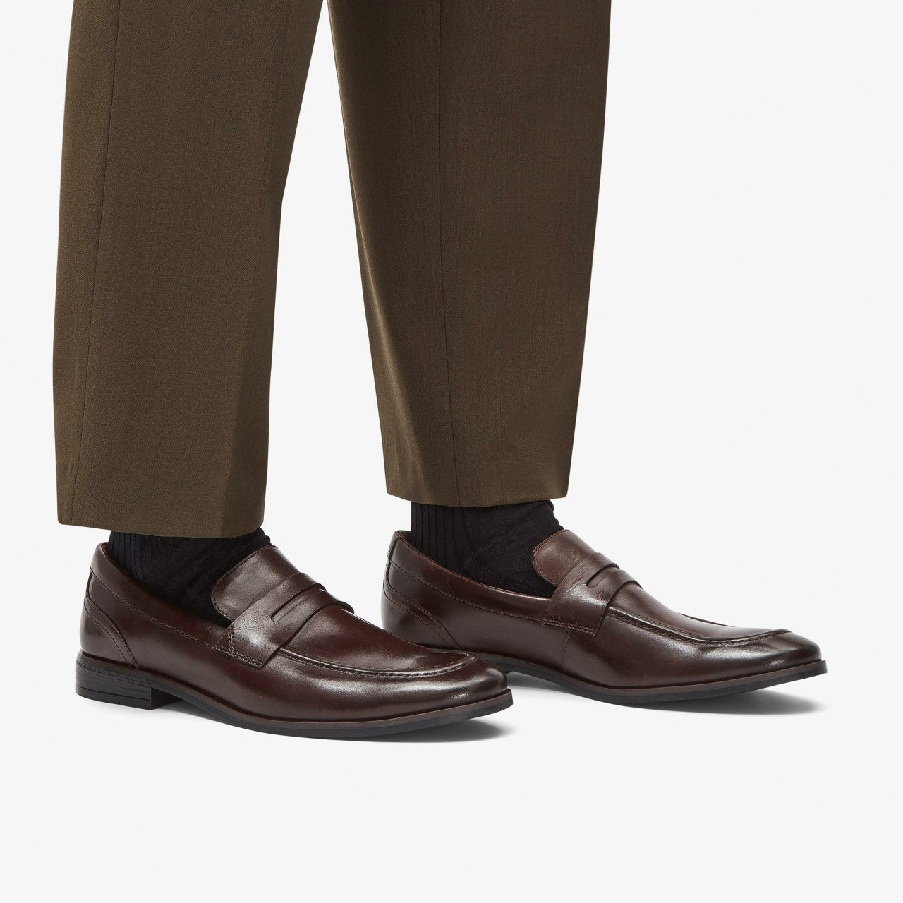 Brandon Step Loafer Dark Brown Leather Clarks Men