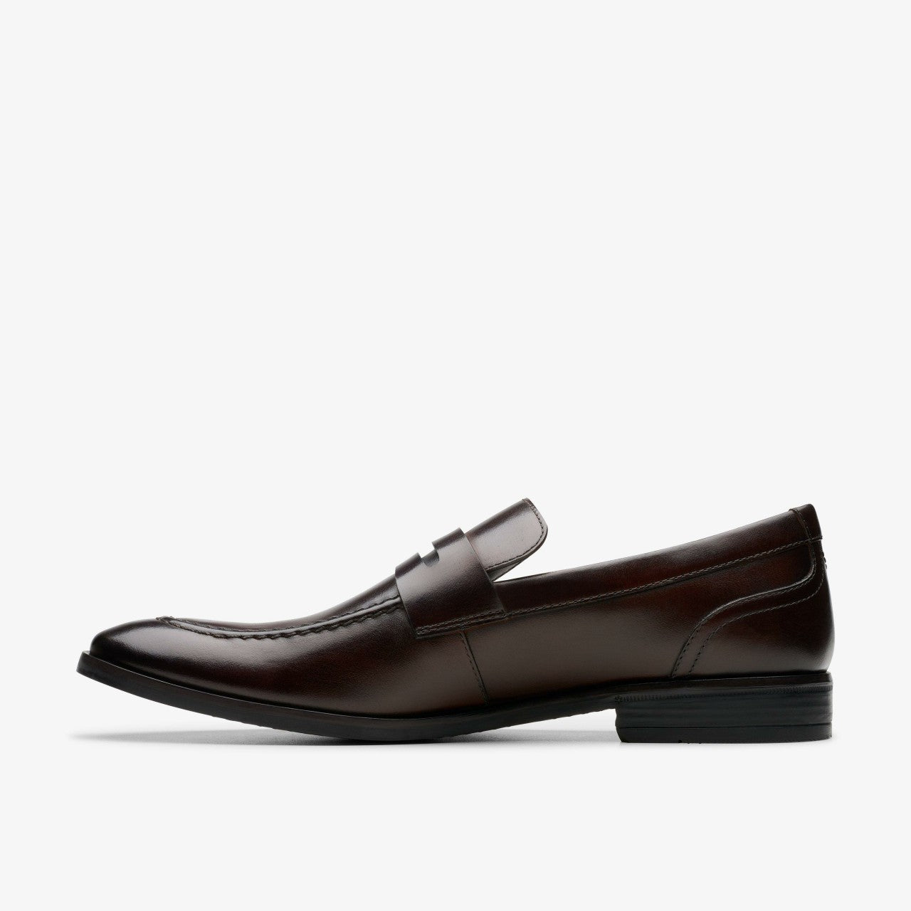 Brandon Step Loafer Dark Brown Leather Clarks Men
