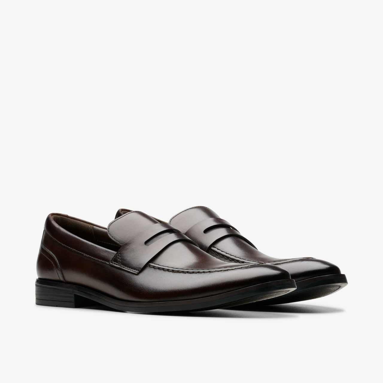Brandon Step Loafer Dark Brown Leather Clarks Men
