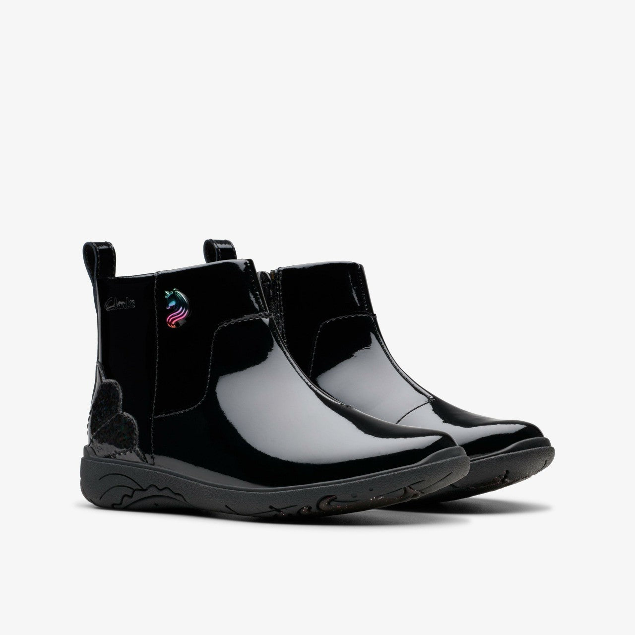 Relda Glow Kid Black Clarks Kids