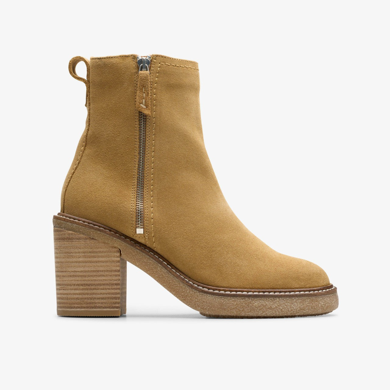 Cassiano Zip Ankle Boot Light Tan Suede Clarks Women
