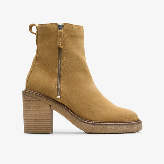 Cassiano Zip Ankle Boot Light Tan Suede Clarks Women