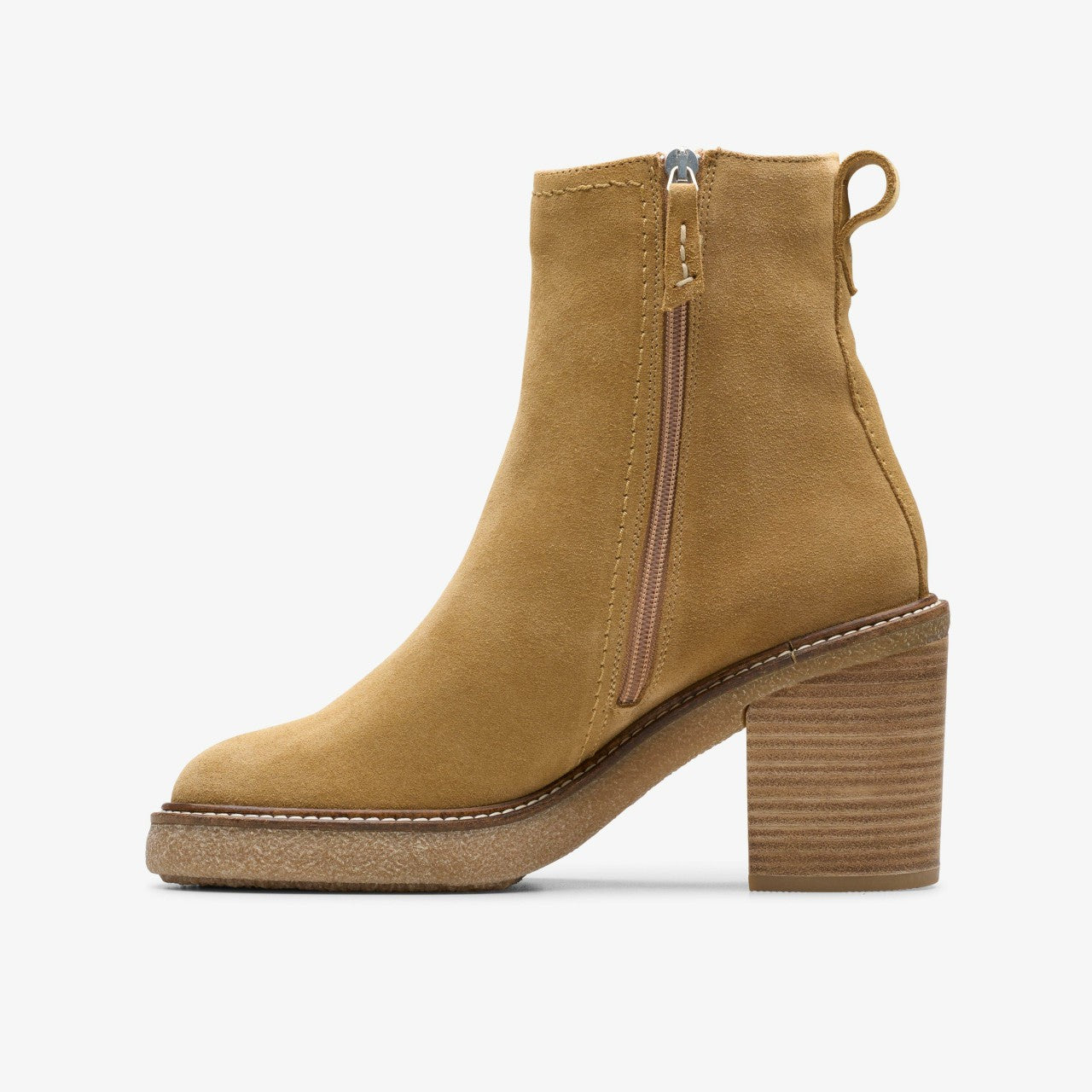Cassiano Zip Ankle Boot Light Tan Suede Clarks Women