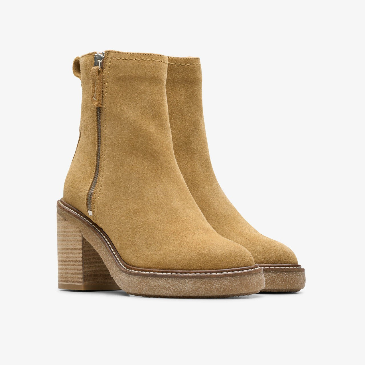 Cassiano Zip Ankle Boot Light Tan Suede Clarks Women