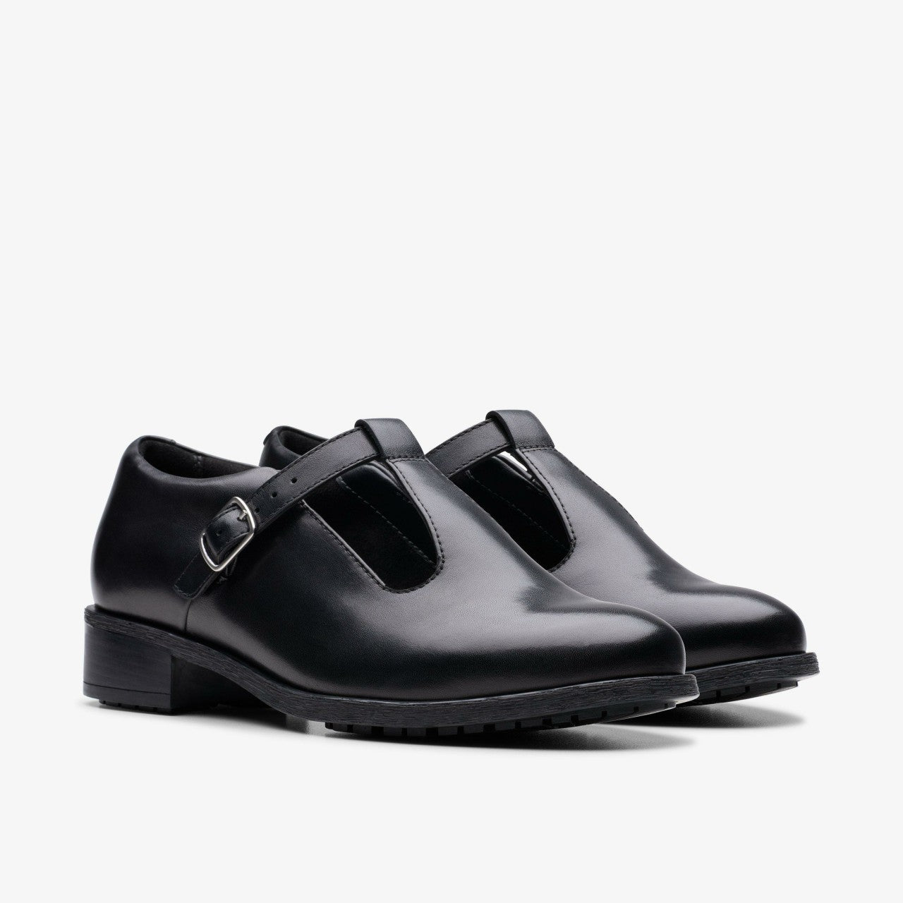 Havisham Bar Black Leather Clarks Women