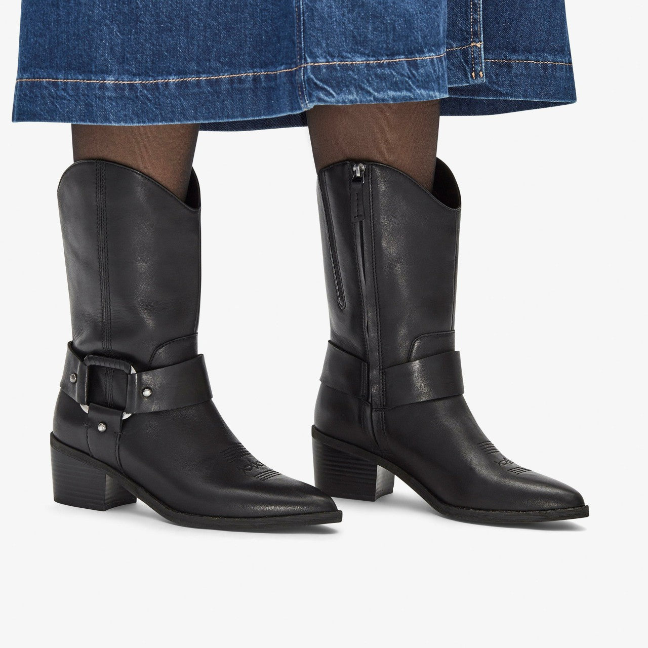 Morzine Rise Black Leather Clarks Women