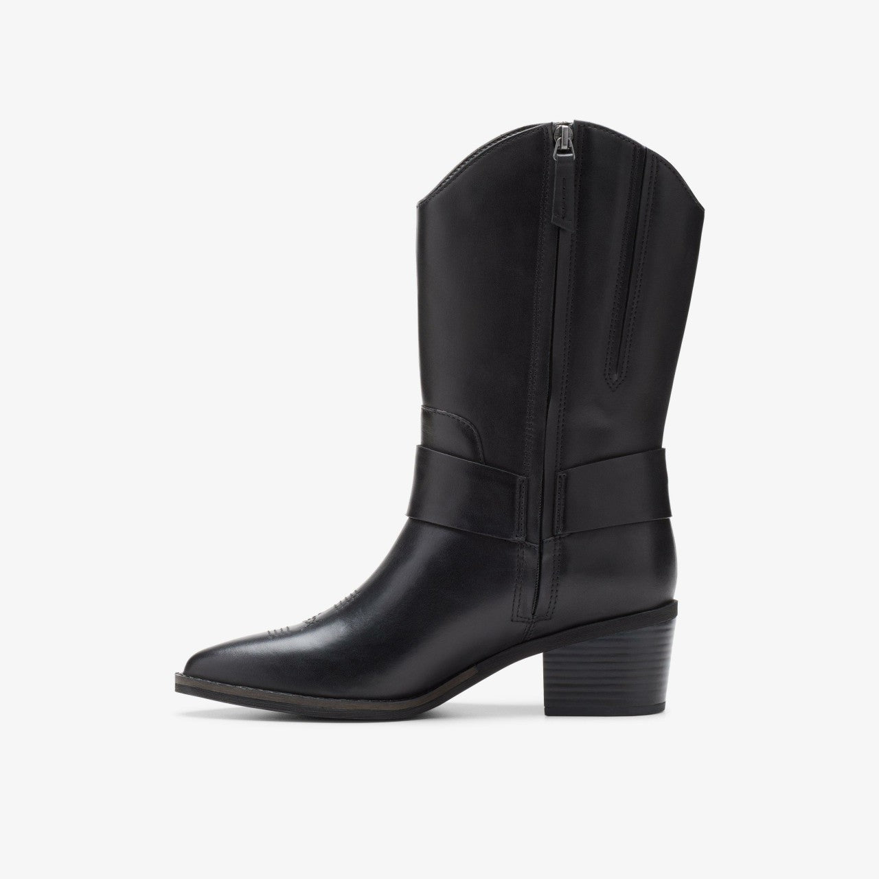 Morzine Rise Black Leather Clarks Women