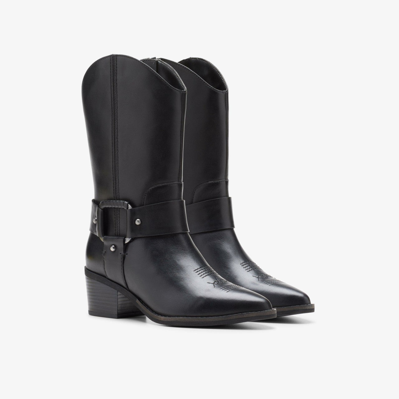 Morzine Rise Black Leather Clarks Women