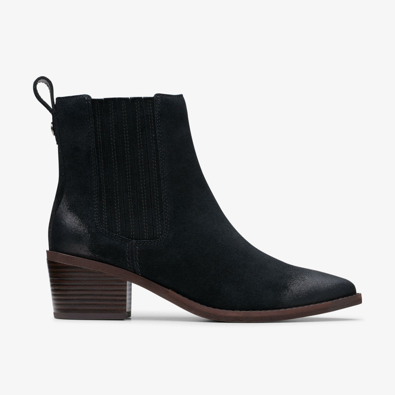 Morzine Top Ankle Boot Black Suede Clarks Women