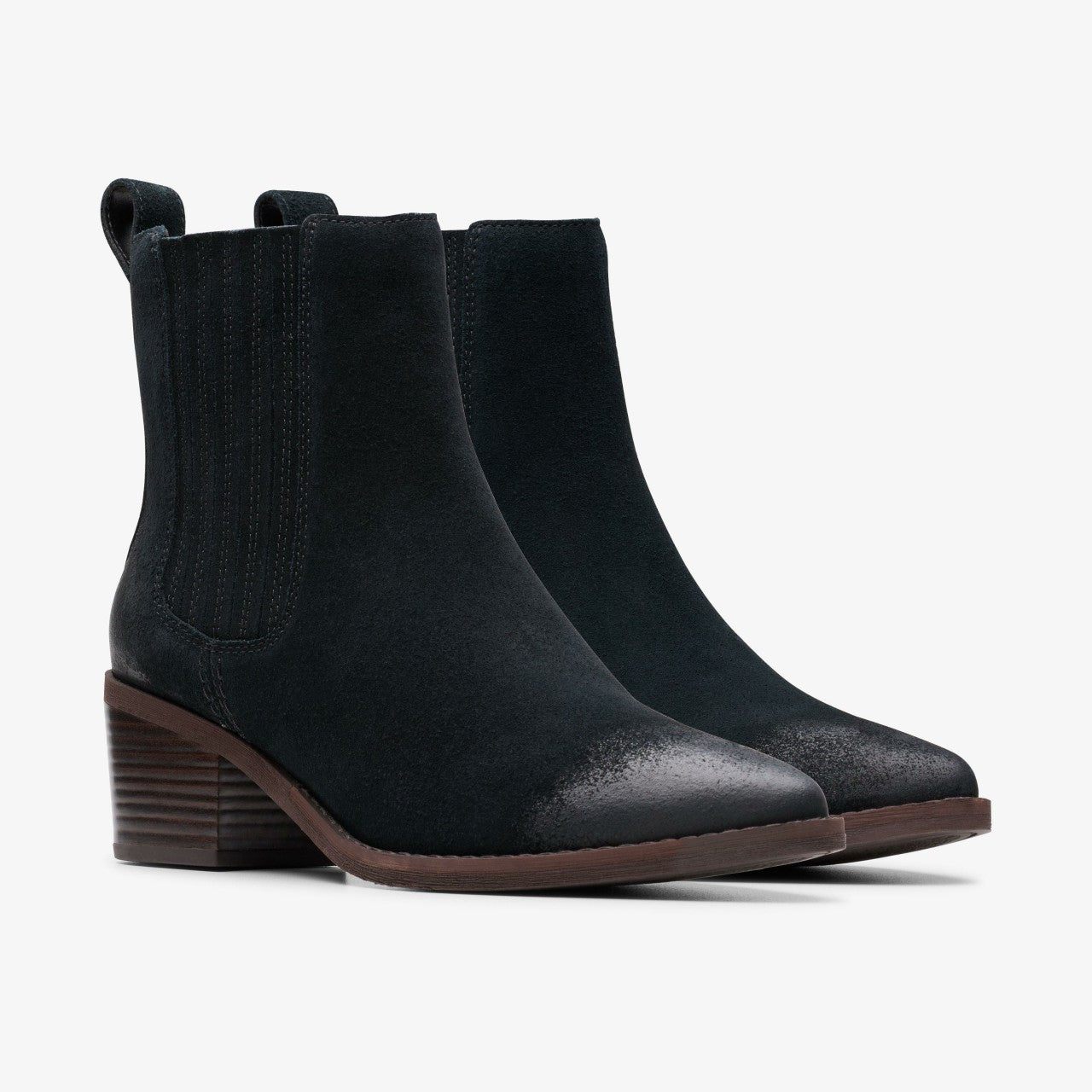 Morzine Top Ankle Boot Black Suede Clarks Women