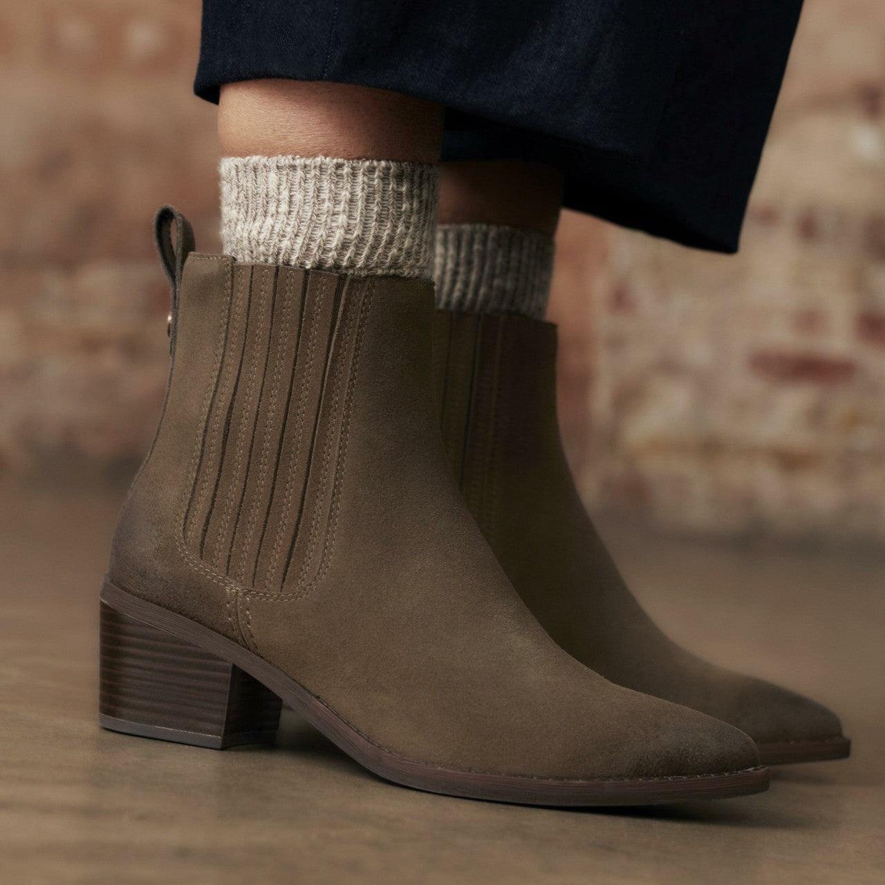 Morzine Top Ankle Boot Mole Grey Suede Clarks Women