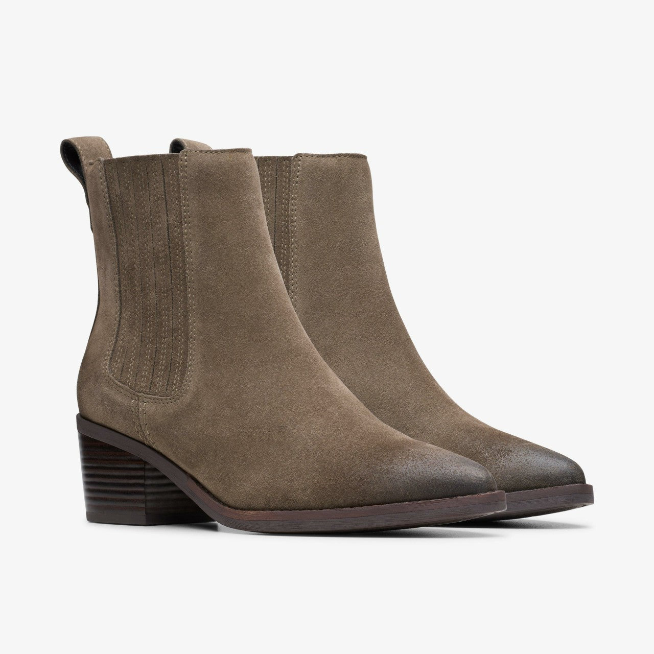 Morzine Top Ankle Boot Mole Grey Suede Clarks Women