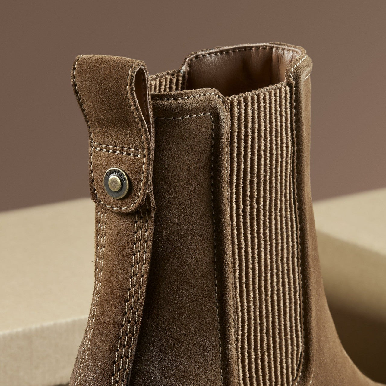 Chamberly Top Walnut Suede Clarks Women