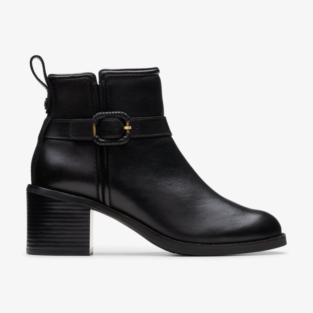 Chamberly Trim Black Leather Clarks Women