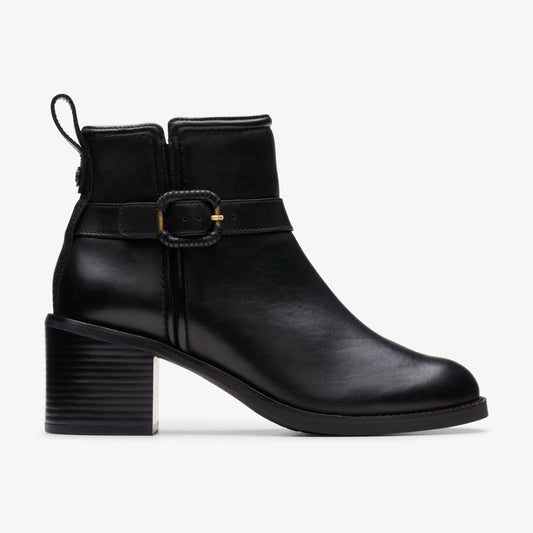 Chamberly Trim Black Leather Clarks Women