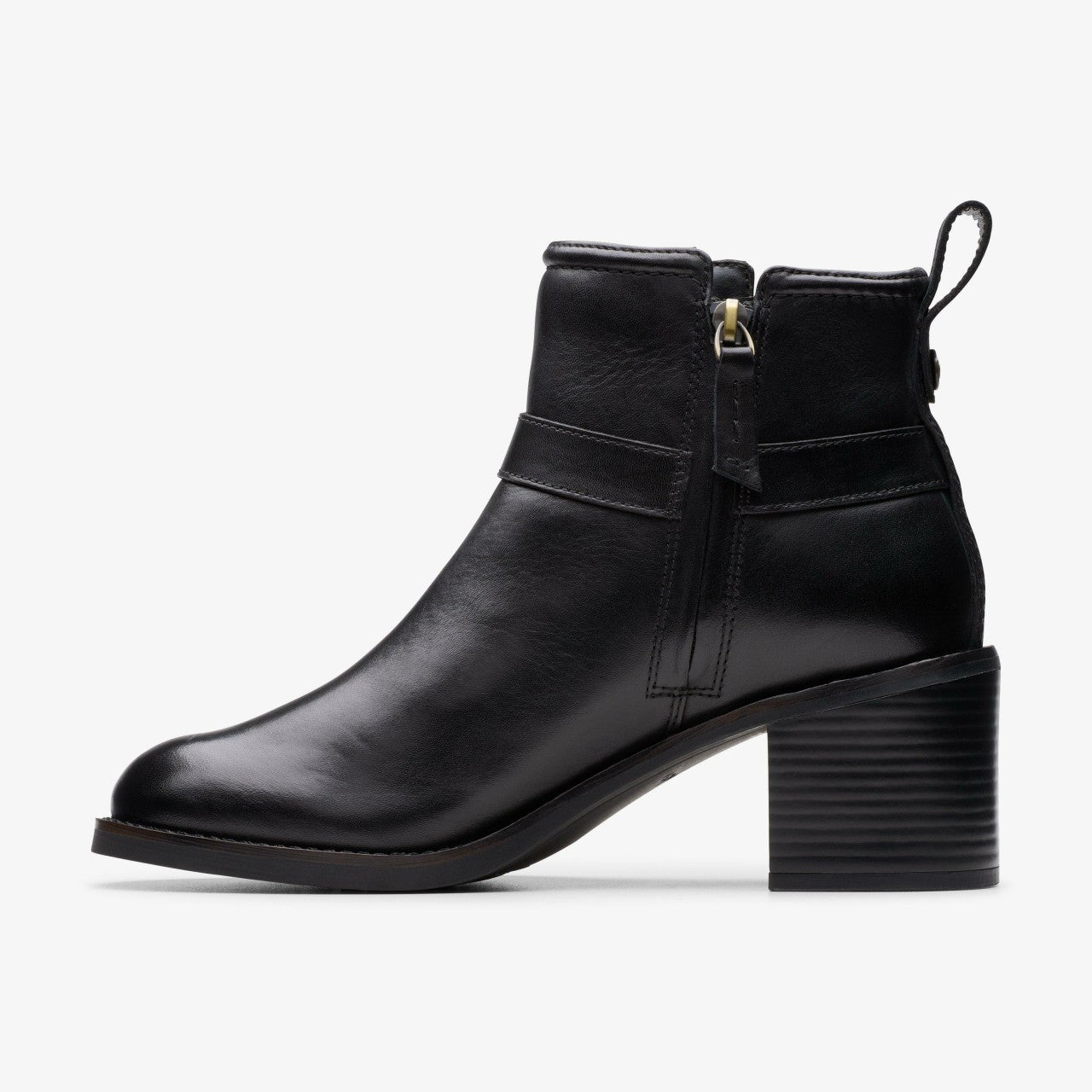 Chamberly Trim Black Leather Clarks Women