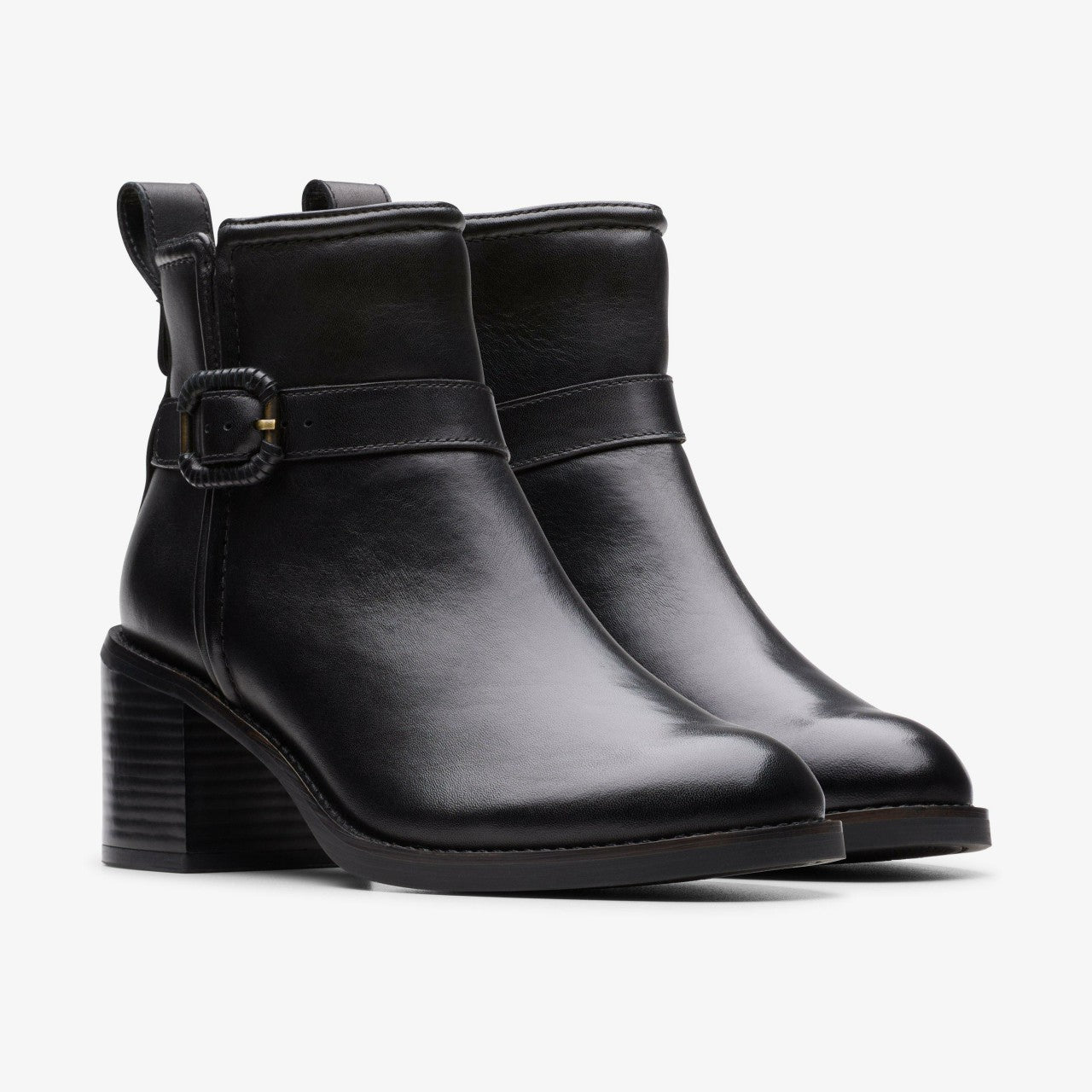 Chamberly Trim Black Leather Clarks Women
