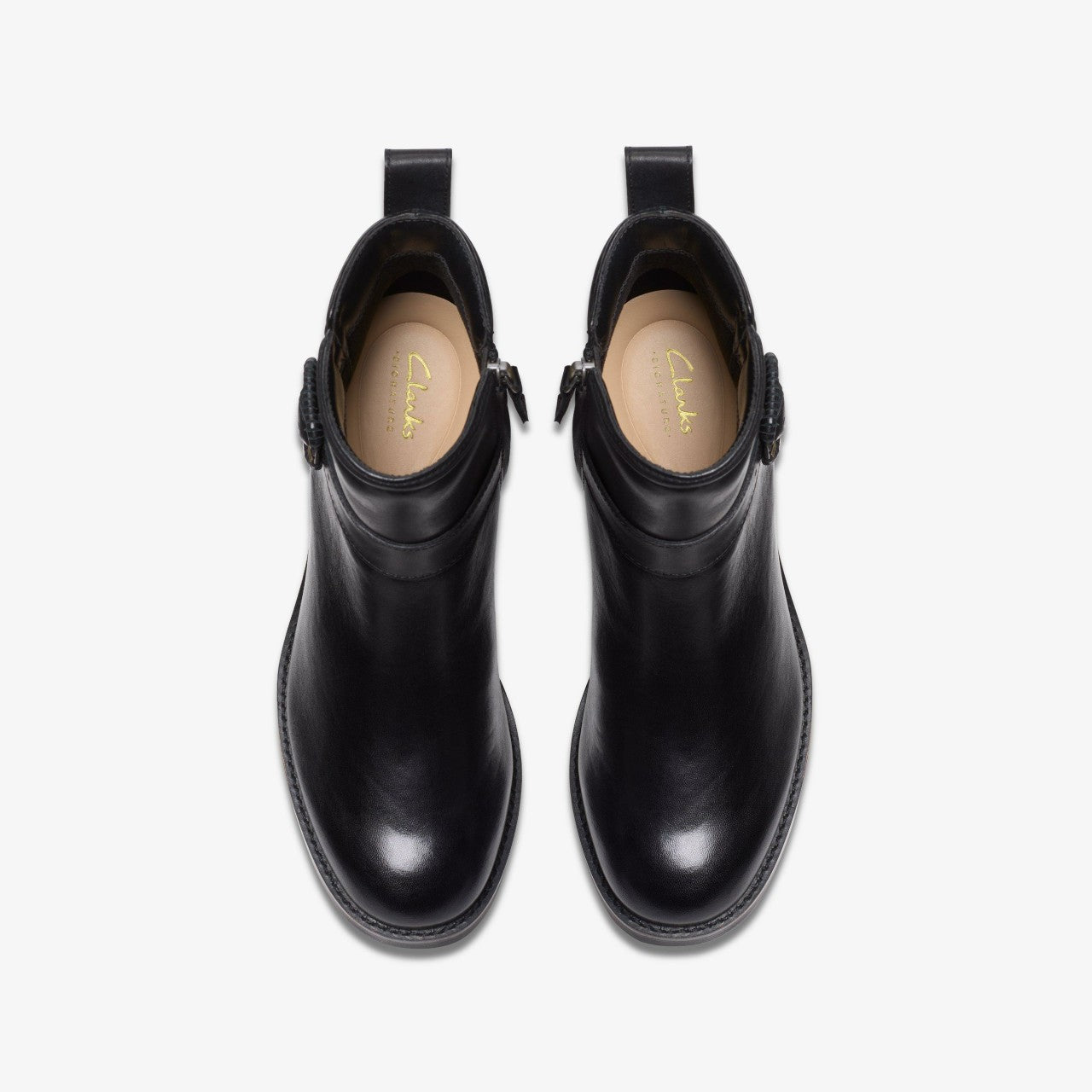 Chamberly Trim Black Leather Clarks Women