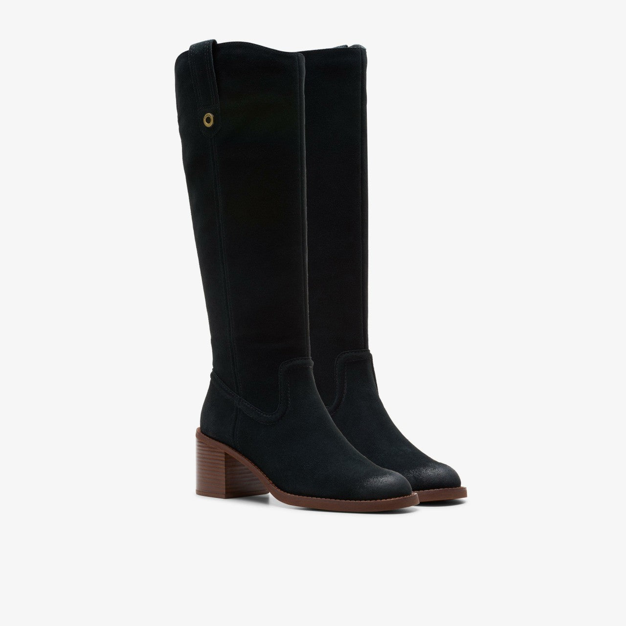 Chamberly Up Black Suede Clarks Women