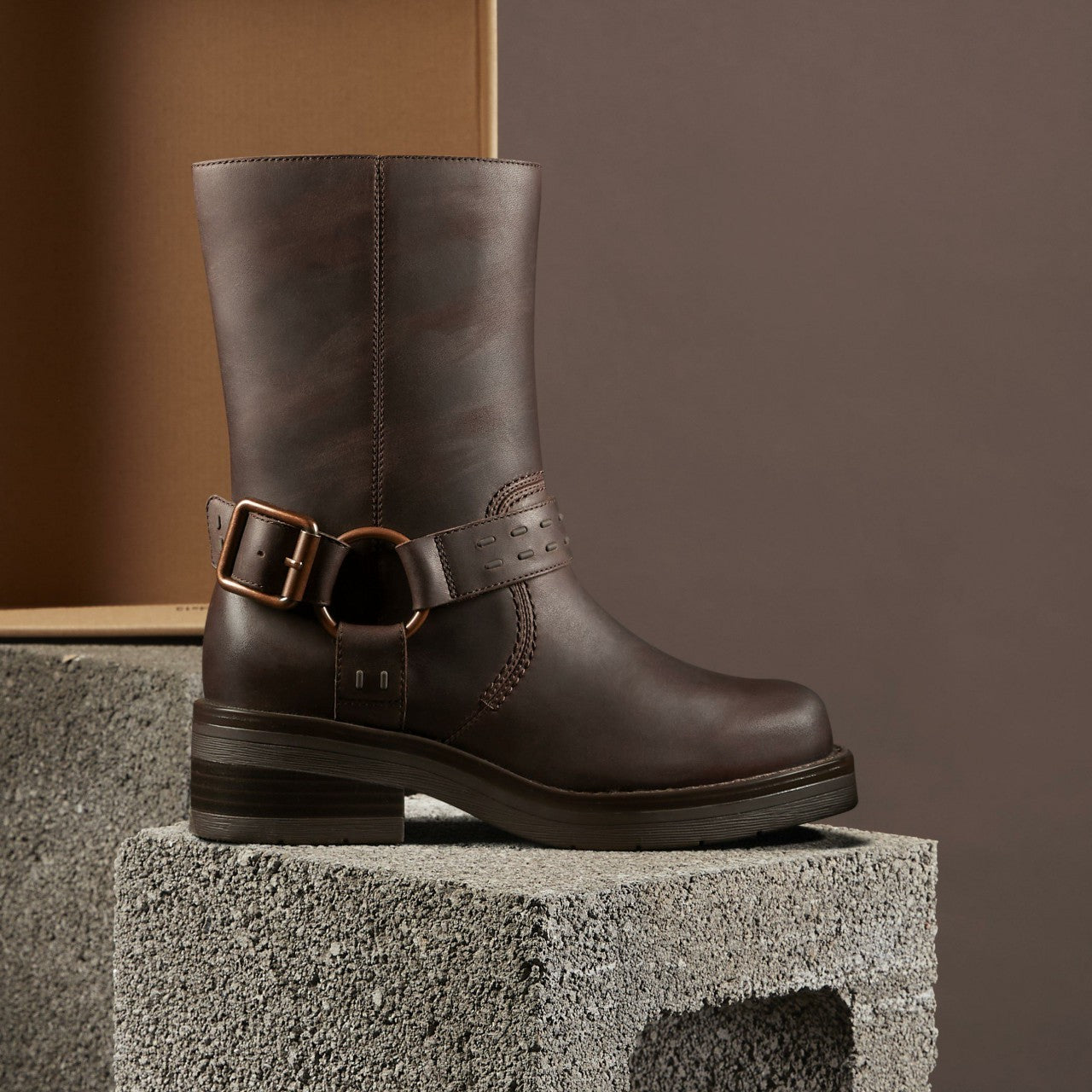 Rebelle Up Walnut Leather Clarks Women