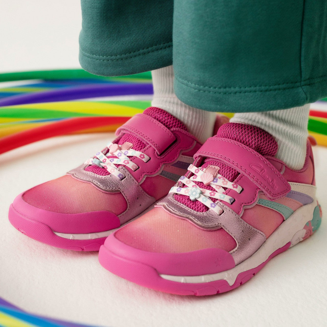 Tidal Star Kid Bright Pink Combination Clarks Kids