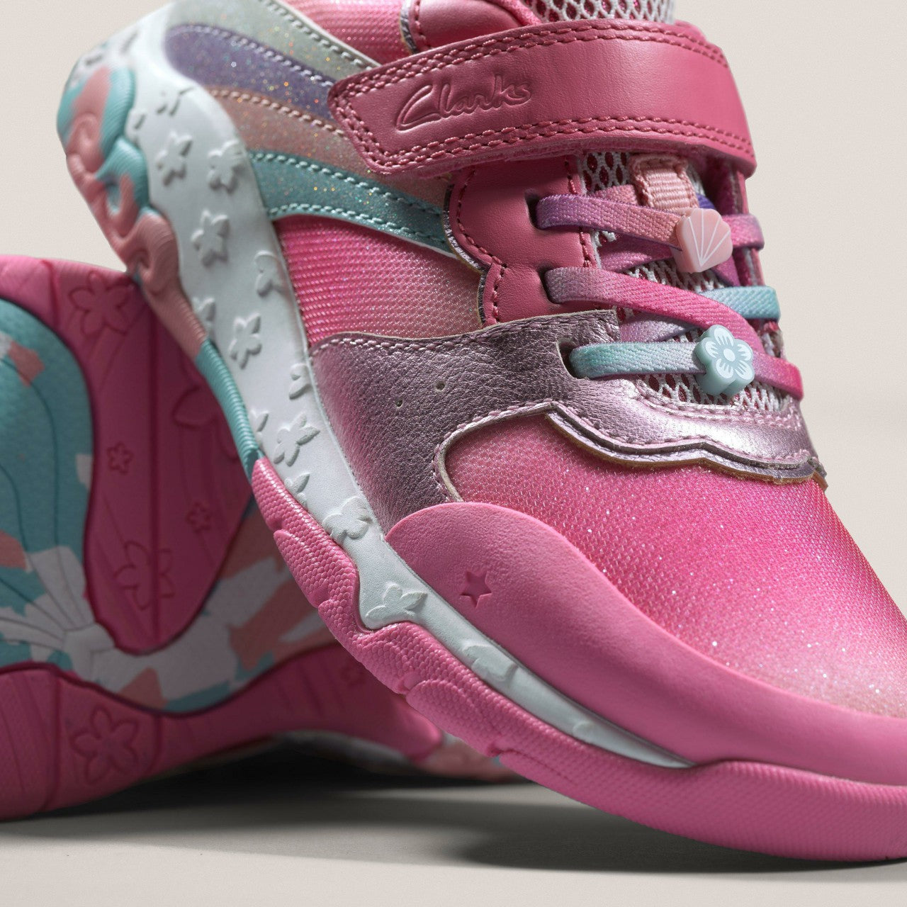 Tidal Star Kid Bright Pink Combination Clarks Kids