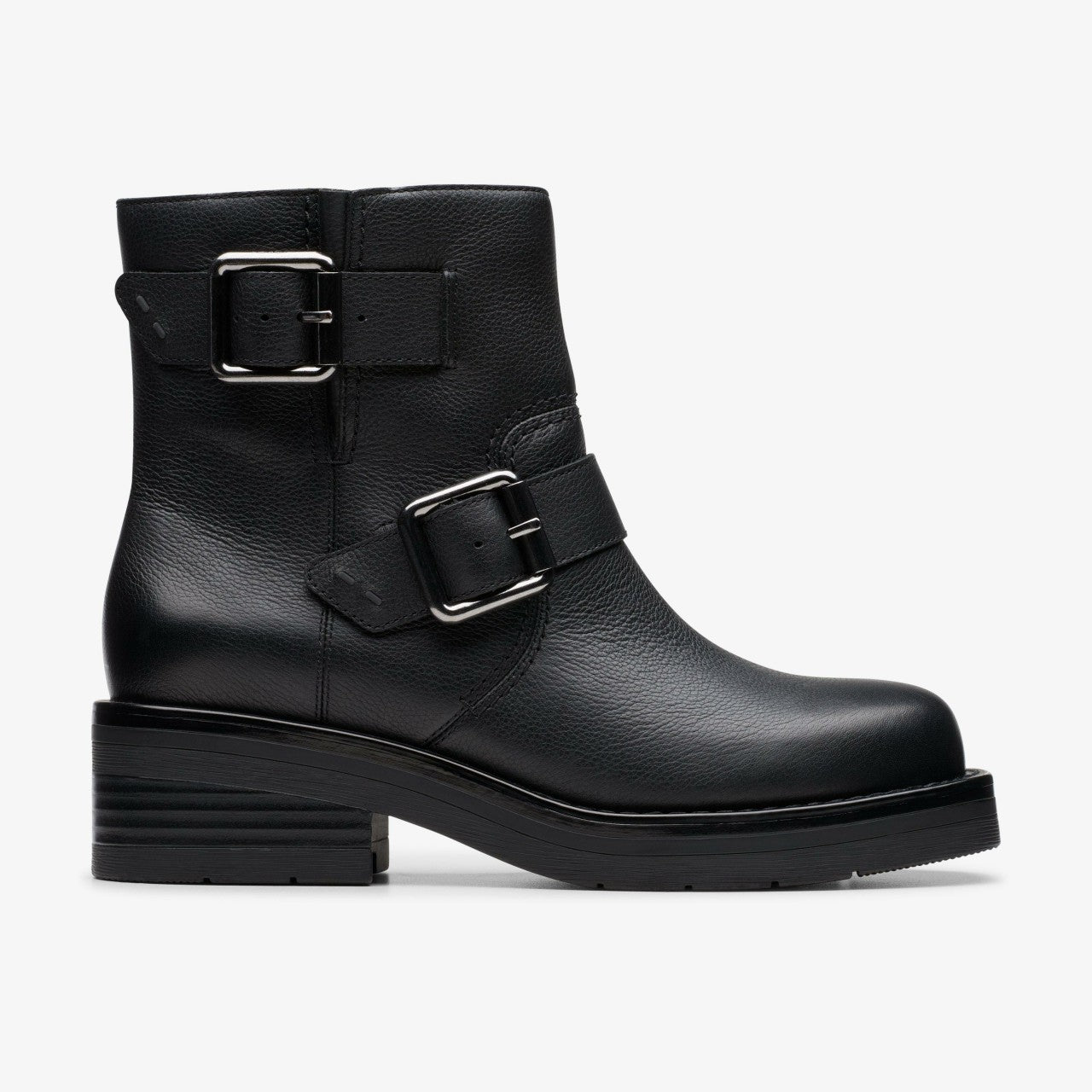 Rebelle Buckle Black Leather Clarks Women