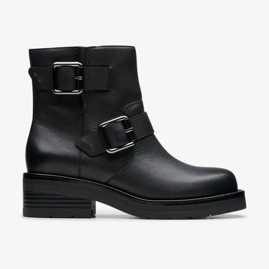Rebelle Buckle Black Leather Clarks Women