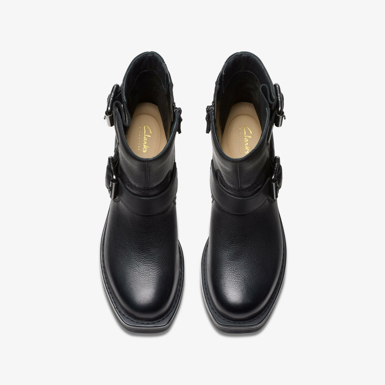 Rebelle Buckle Black Leather Clarks Women