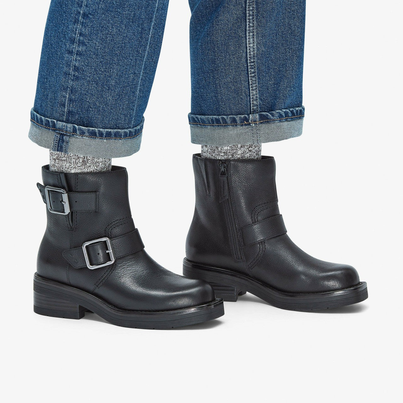 Rebelle Buckle Black Leather Clarks Women