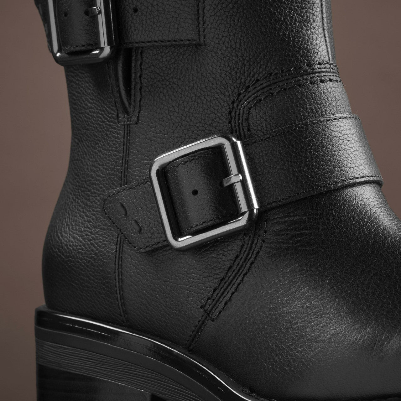Rebelle Buckle Black Leather Clarks Women