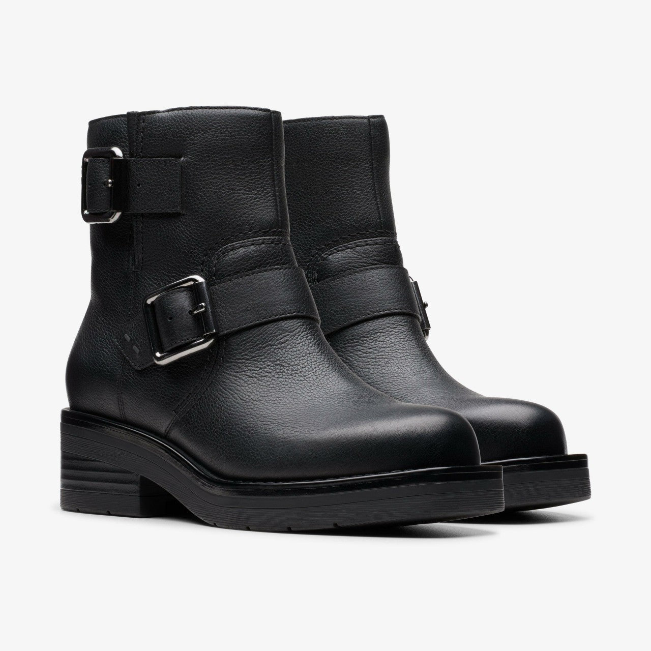Rebelle Buckle Black Leather Clarks Women