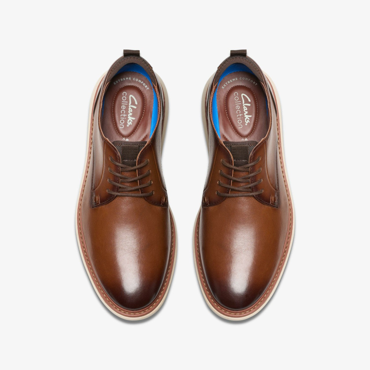 Brantin Plain Dark Tan Leather Clarks Men