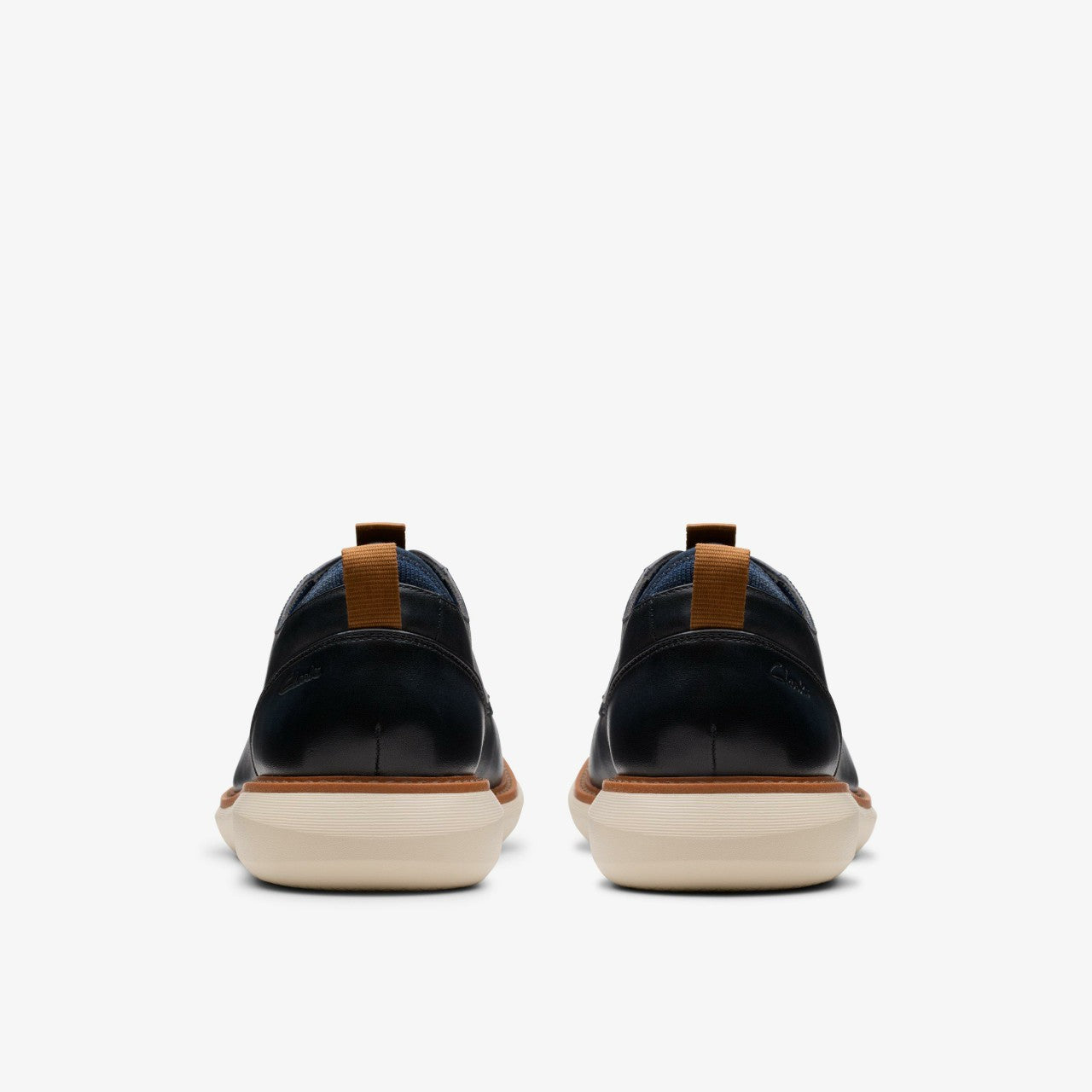 Brantin Plain Navy Leather Clarks Men