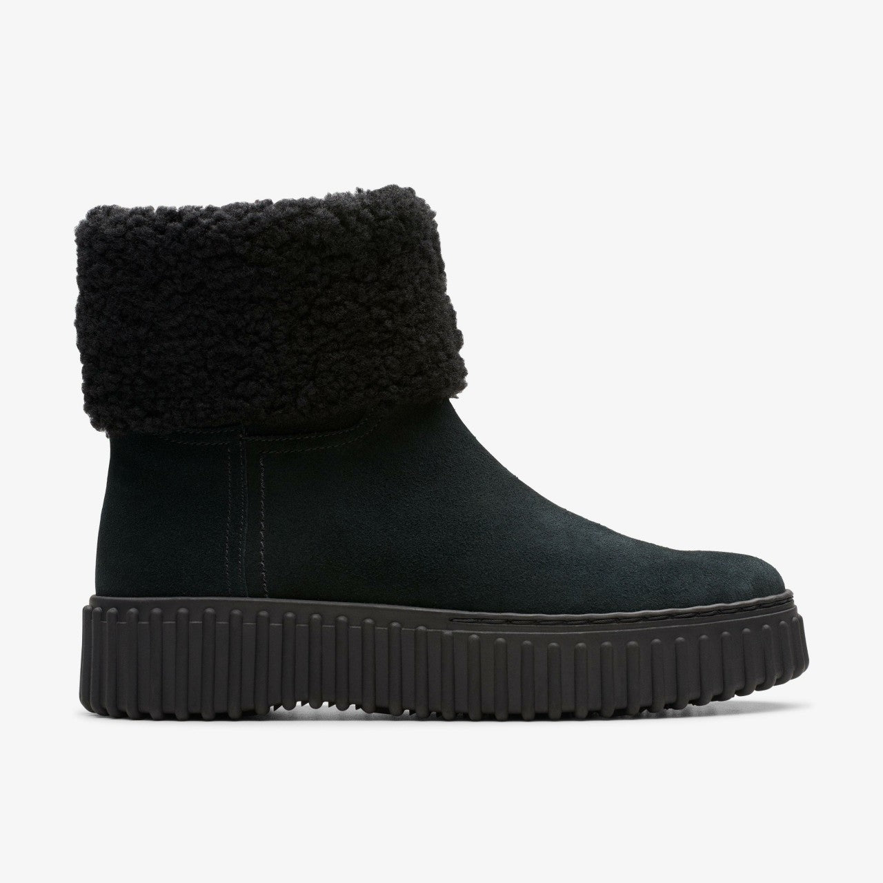 Torhill Turn Black Warmlined Suede Clarks Women