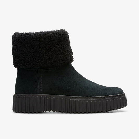 Torhill Turn Black Warmlined Suede Clarks Women