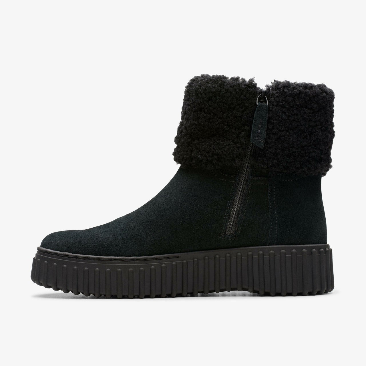 Torhill Turn Black Warmlined Suede Clarks Women