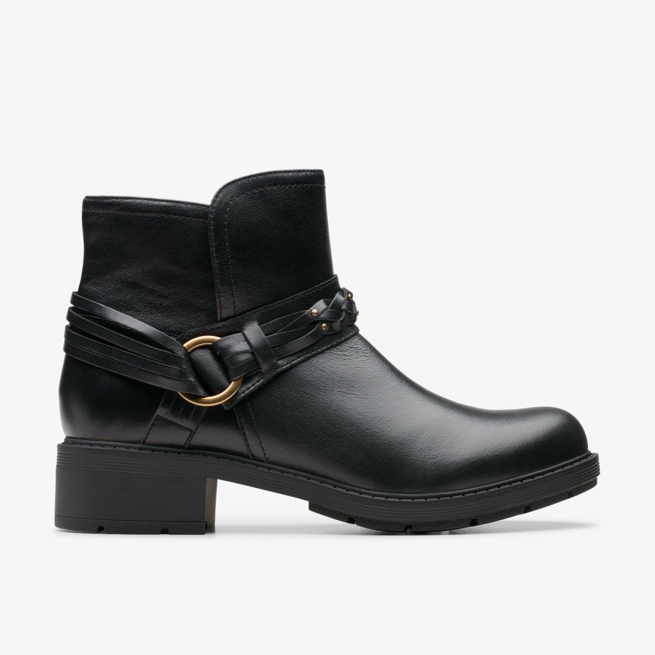 Hearth Kaylie Ankle Boot Black Leather Clarks Women