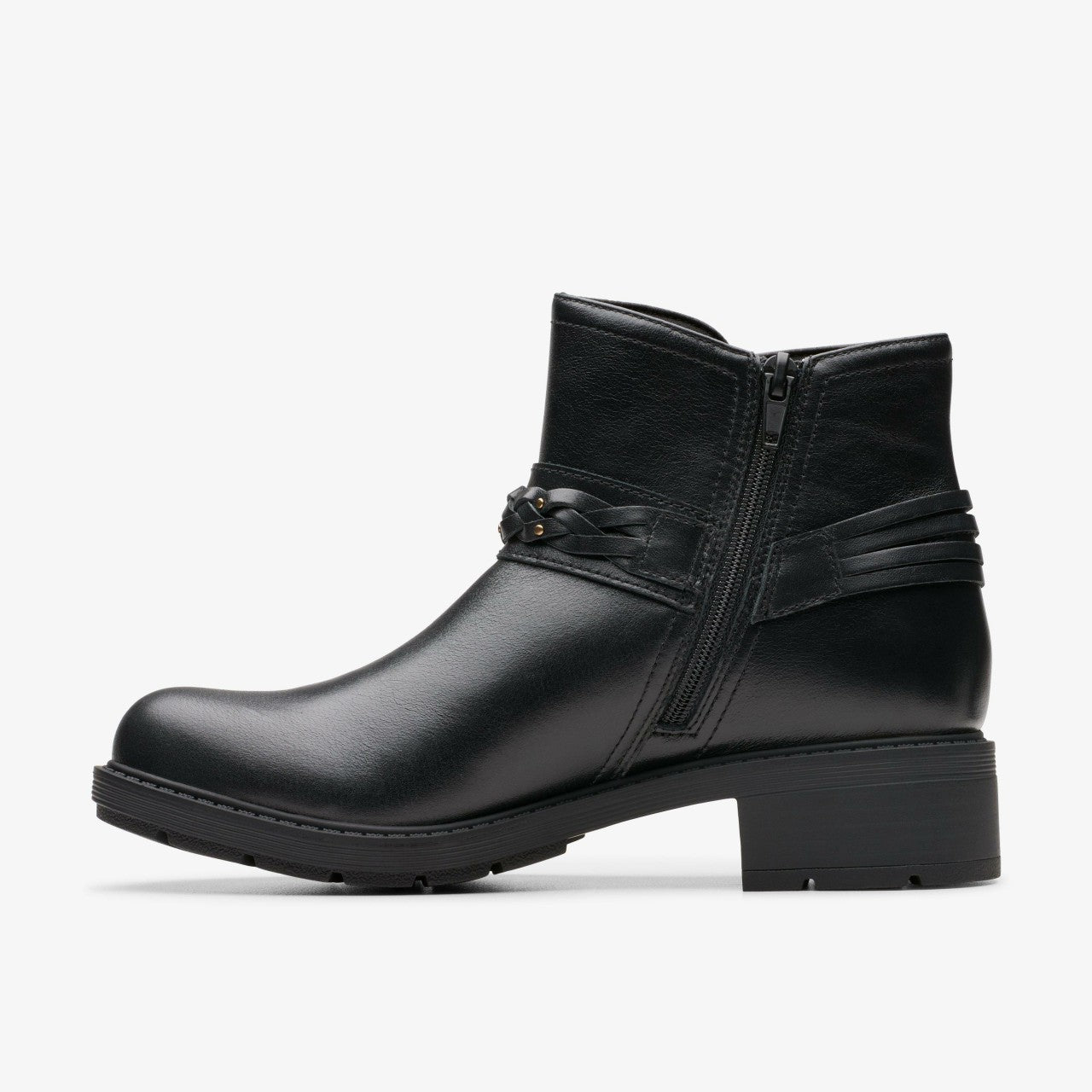 Hearth Kaylie Ankle Boot Black Leather Clarks Women